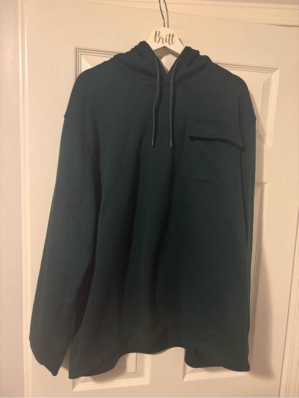ACX Men's Dark Green Hooded Sweatshirt with Chest Pocket